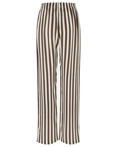 Stine Goya - Elasticated Long Bukser - Ivory Stripes 